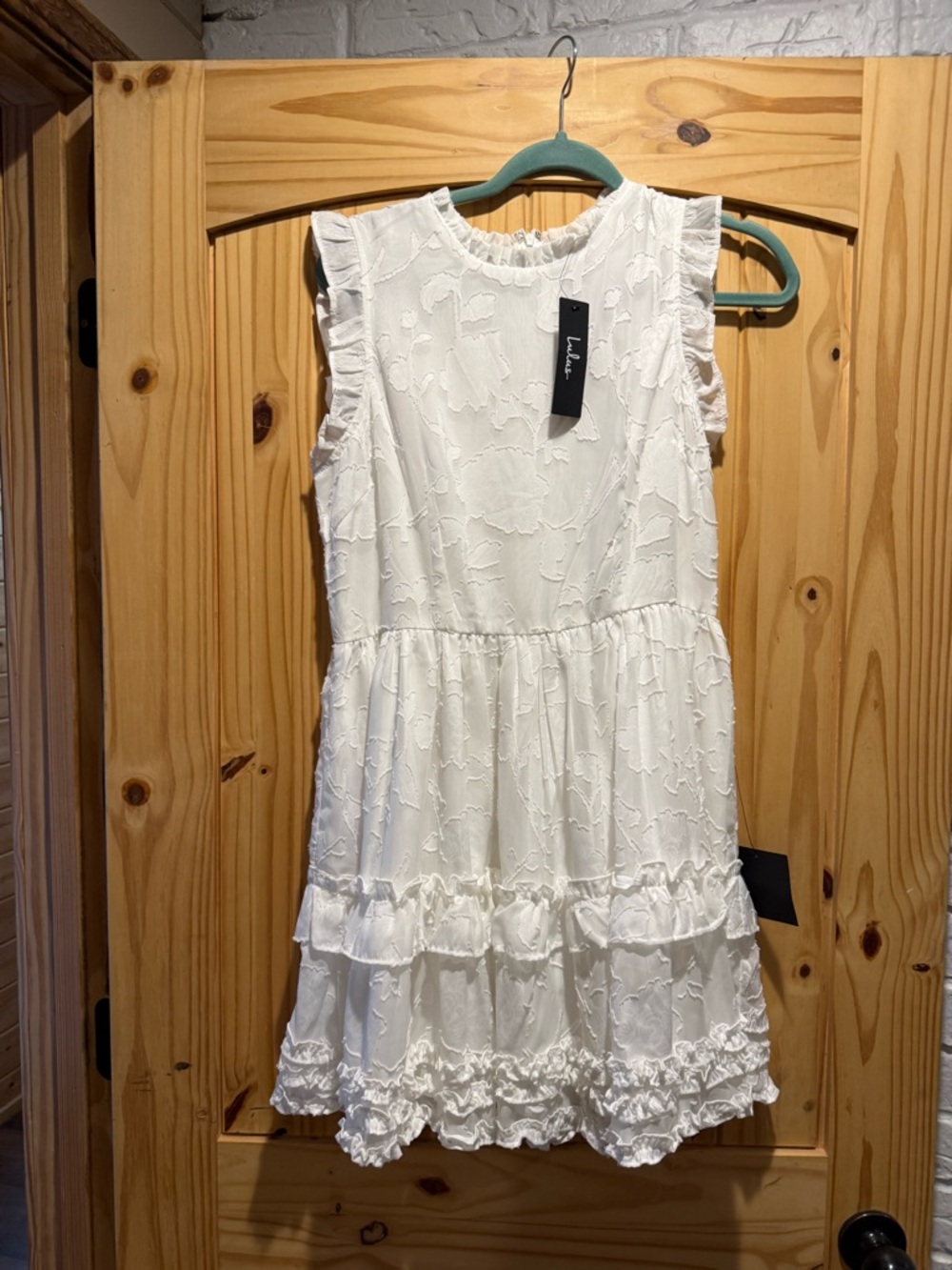 Lulu's White Floral Ruffle Mini Dress